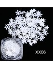 1 Box holograficzne Xmas płatki śniegu paznokci cekiny płatki 3D Nail Art brokat Laser AB srebrny Paillette Manicure dekoracje S
