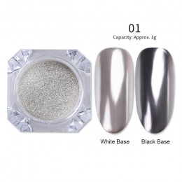 Lustrzany brokat w proszku do paznokci różowe złoto srebro metaliczny proszek laserowy chromowany Pigment pył Manicure zdobienie