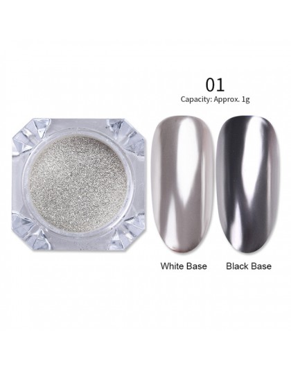 Lustrzany brokat w proszku do paznokci różowe złoto srebro metaliczny proszek laserowy chromowany Pigment pył Manicure zdobienie