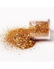 8 g/pudło holograficzny sześciokątny kształt Nail Art brokat w proszku laserowe błyszczące cekiny na paznokcie DIY świecący pazn