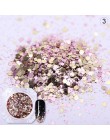 1 pudełko Nail Glitter płatki cekiny fioletowo-czerwony Rose złoty laser efekt proszki kurz dla DIY paznokci artystyczny design