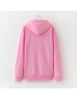 Zimowe nowe bluzy damskie Harajuku jaskrawym nadrukiem jednorożec dorywczo luźna bluza damska płaszcz bluza z kapturem ciepła pl