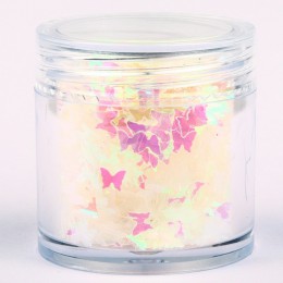 Holograficzny Nail Art Glitter płatki świecący 3D laserowy kształt motyla porady DIY urok polski cekiny dekoracje Manicure