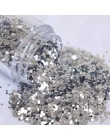 8 g/pudło holograficzny sześciokątny kształt Nail Art brokat w proszku laserowe błyszczące cekiny na paznokcie DIY świecący pazn