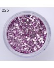 1 Box Nail Glitter płatki świecący 3D Neon kolorowe cekiny Shimmer srebrny złoty fioletowy brokat dekoracje do zdobienia paznokc