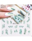 1 sztuk woda paznokci naklejka i naklejki kwiat drzewo liściaste zielony prosty letni suwak do Manicure Nail Art Watermark porad