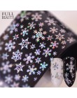 Full Beauty 100x4cm bożonarodzeniowy wzór na naklejka do paznokci 3D Snowflake Star Laser Glitter świąteczne folie do transferu 