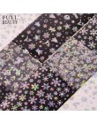 Full Beauty 100x4cm bożonarodzeniowy wzór na naklejka do paznokci 3D Snowflake Star Laser Glitter świąteczne folie do transferu 