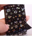 Full Beauty 100x4cm bożonarodzeniowy wzór na naklejka do paznokci 3D Snowflake Star Laser Glitter świąteczne folie do transferu 