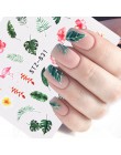 1 sztuk woda paznokci naklejka i naklejki kwiat drzewo liściaste zielony prosty letni suwak do Manicure Nail Art Watermark porad