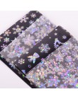 Full Beauty 100x4cm bożonarodzeniowy wzór na naklejka do paznokci 3D Snowflake Star Laser Glitter świąteczne folie do transferu 