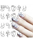 Pełne piękno 1 arkusz paznokci wody naklejki diy czarny abstrakcyjny obraz do paznokci papier artystyczny dekoracja do manicure 