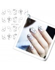 Pełne piękno 1 arkusz paznokci wody naklejki diy czarny abstrakcyjny obraz do paznokci papier artystyczny dekoracja do manicure 