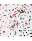 24 sztuk Akwarela Kwiatowy Kwiat Naklejka Nail Naklejka Zestaw Flamingo List Projekt Żel Manicure Decor Wody Suwak folia transfe