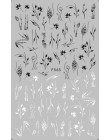 1 sztuk czarny biały 3D naklejki do paznokci suwaki kwiaty Mandala liść geometria klej kalkomanie do paznokci folia projekt Mani