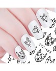 Pełne piękno 1 arkusz paznokci wody naklejki diy czarny abstrakcyjny obraz do paznokci papier artystyczny dekoracja do manicure 