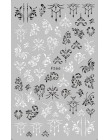 1 sztuk czarny biały 3D naklejki do paznokci suwaki kwiaty Mandala liść geometria klej kalkomanie do paznokci folia projekt Mani