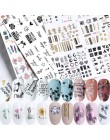 36 sztuk zestaw naklejek do paznokci zmieszany z kwiatowym, geometrycznym wzorem seksowna dziewczyna Nail Art woda kalkomanie tr