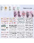 36 sztuk zestaw naklejek do paznokci zmieszany z kwiatowym, geometrycznym wzorem seksowna dziewczyna Nail Art woda kalkomanie tr
