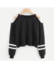 Bluzy z kapturem dla kobiet Off ramię z długim rękawem i dekoltem w kształcie litery "o" bluza w stylu casual krótki pulower ubr