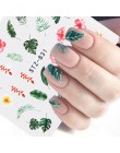 1 sztuk woda paznokci naklejka i naklejki kwiat drzewo liściaste zielony prosty lato DIY suwak do Manicure Nail Art Watermark Ma
