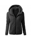 Damskie bluzy z polaru Teddy Zipper jednolity, z kieszenią bluzy z kapturem płaszcz zimowa ciepła wełna rozpinana bawełna płaszc