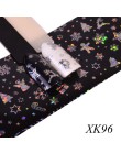 Full Beauty 100x4cm bożonarodzeniowy wzór na naklejka do paznokci 3D Snowflake Star Laser Glitter świąteczne folie do transferu 