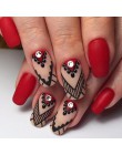 1 arkusz biżuteria kwiat woda naklejka czarna naklejka na wzór paznokci malowanie Wrap folia papierowa końcówka manicure z efekt