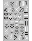 1 sztuk czarny biały 3D naklejki do paznokci suwaki kwiaty Mandala liść geometria klej kalkomanie do paznokci folia projekt Mani