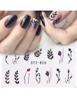 1 sztuk woda paznokci naklejka i naklejki kwiat drzewo liściaste zielony prosty letni suwak do Manicure Nail Art Watermark porad