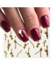 1 arkusze złoty zamek 3d wzory naklejki do paznokci naklejki narzędzia do dekoracji do Manicure DIY tipsy akcesoria mody LAXF602