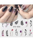 1 sztuk woda paznokci naklejka i naklejki kwiat drzewo liściaste zielony prosty lato DIY suwak do Manicure Nail Art Watermark Ma
