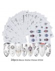 24 sztuk Akwarela Kwiatowy Kwiat Naklejka Nail Naklejka Zestaw Flamingo List Projekt Żel Manicure Decor Wody Suwak folia transfe