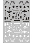 1 sztuk czarny biały 3D naklejki do paznokci suwaki kwiaty Mandala liść geometria klej kalkomanie do paznokci folia projekt Mani