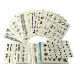 50 arkuszy Nail Art Transfer wody naklejki mieszane wzory pięknym kwiatem znak wodny na naklejki do paznokci tipsów okłady narzę