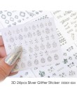 24 sztuk Akwarela Kwiatowy Kwiat Naklejka Nail Naklejka Zestaw Flamingo List Projekt Żel Manicure Decor Wody Suwak folia transfe