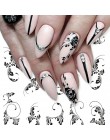 1 sztuk naklejki transferu wody paznokci liniowy kwiat wzór paznokci dekoracje artystyczne suwak do paznokci Manicure Watermark 