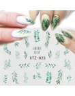 1 sztuk woda paznokci naklejka i naklejki kwiat drzewo liściaste zielony prosty lato DIY suwak do Manicure Nail Art Watermark Ma