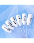 1 sztuk naklejki transferu wody paznokci liniowy kwiat wzór paznokci dekoracje artystyczne suwak do paznokci Manicure Watermark 