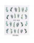 1 sztuk woda paznokci naklejka i naklejki kwiat drzewo liściaste zielony prosty letni suwak do Manicure Nail Art Watermark porad