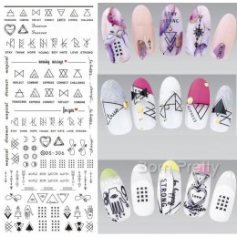 Geometryczne naklejki do paznokci woda linia Dreamcacher serce księżyc paznokci Disign woda naklejki do paznokci DIY paznokcie l