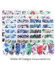 24 sztuk Akwarela Kwiatowy Kwiat Naklejka Nail Naklejka Zestaw Flamingo List Projekt Żel Manicure Decor Wody Suwak folia transfe