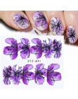 1 sztuk czarny kwiatowy paznokci transferu wody naklejki kalkomanie kwiaty liście dekoracje wzory paznokci suwaki Manicure TRSTZ
