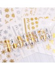 16 sztuk/zestaw zima Xmas naklejki na paznokcie złoto srebro boże narodzenie śnieżynka woda Transfer naklejka suwak Manicure dek