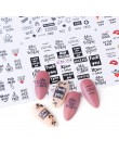 12 sztuk rosyjskie litery naklejki do paznokci naklejki wodne seksowna dziewczyna Transfer suwak Nail Art manicure z efektem tat