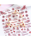 1pc 3D Nail Art boże narodzenie suwak okłady Snowflake Elk Santa klej płomień naklejki czerwone złoto Manicure paznokcie wzory C