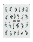 1 sztuk woda paznokci naklejka i naklejki kwiat drzewo liściaste zielony prosty lato DIY suwak do Manicure Nail Art Watermark Ma