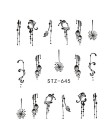 1 sztuk naklejki transferu wody paznokci liniowy kwiat wzór paznokci dekoracje artystyczne suwak do paznokci Manicure Watermark 