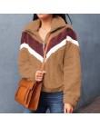 Nadafair Casual bluza polarowa damska 2019 Patchwork Zip Faux futro ponadgabarytowe zimowe puszyste bluzy damskie Plus Size swet
