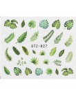 1 sztuk woda paznokci naklejka i naklejki kwiat drzewo liściaste zielony prosty lato DIY suwak do Manicure Nail Art Watermark Ma